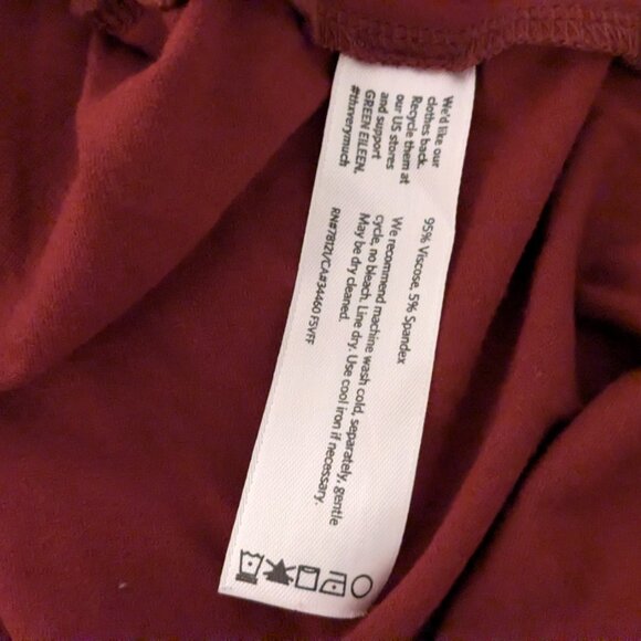 Eileen Fisher Burgundy Asymmetrical Hem Tunic Dress – Size Large - Picture 4 of 5